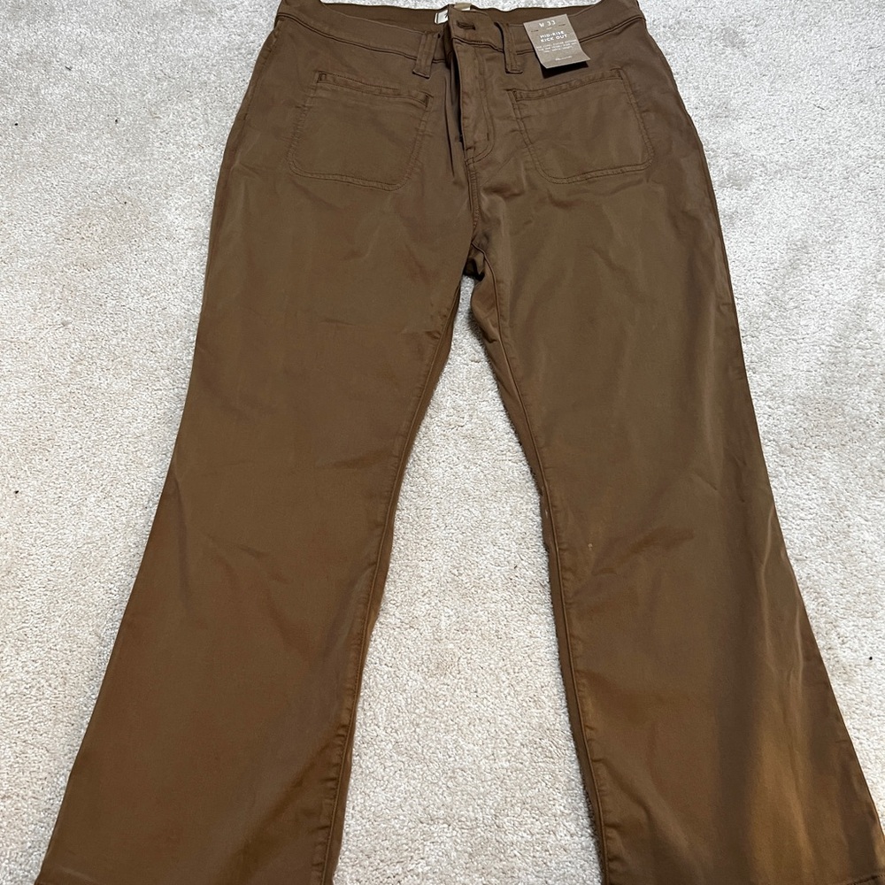 Madewell Brown Mid-Rise Kick Out Pants size 33